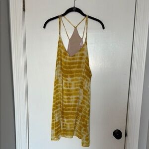 Krush- boutique Yellow Tie-Dye Strappy Dress- size large (can fit medium/small)